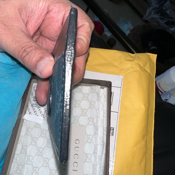 GUCCI 'Black GG Logo' Authentic Leather Canvas Monogram Card Case Wallet **NIB** - Picture 6 of 16